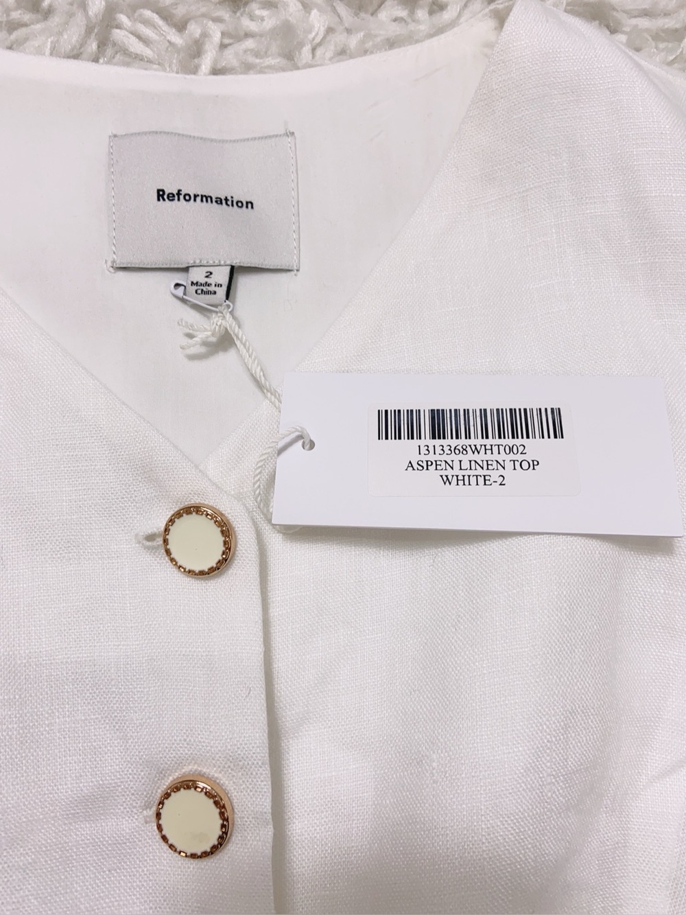 NWT Reformation Aspen Linen Top Vest - Picture 8 of 9